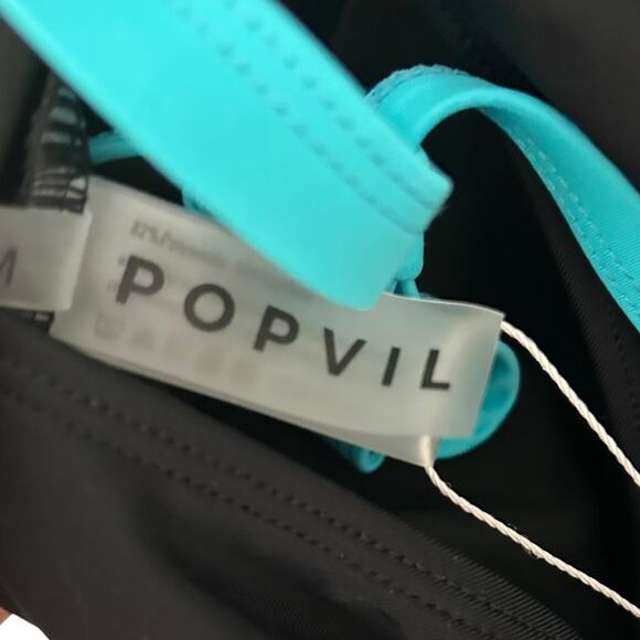 Popvil Color Block Bandage Design One Piece Swimsuit Bathing Suit Black Medium - Picture 8 of 9